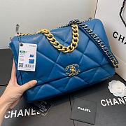 Chanel 19 LARGE Bag Lambskin BLUE 36CM - 4
