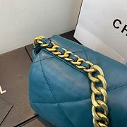 Chanel 19 LARGE Bag Lambskin PEACOCKBLUE 36CM - 3