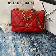 Chanel 19 LARGE Bag Lambskin RED 36CM - 1