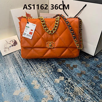 Chanel 19 LARGE Bag Lambskin ORANGE 36CM