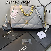 Chanel 19 LARGE Bag Lambskin GREY 36CM - 1