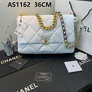 Chanel 19 LARGE Bag Lambskin WHITE 36CM - 1