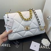 Chanel 19 LARGE Bag Lambskin WHITE 36CM - 2