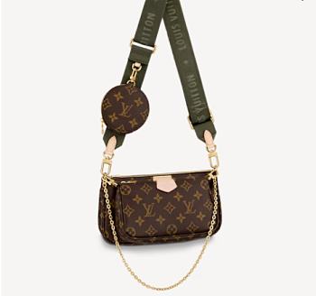 LV MULTI POCHETTE ACCESSOIRES BLACK STRAP M44823 SIZE 25 CM