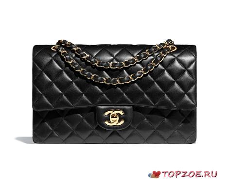 CHANEL CLASSIC LAMPSKIN FLAP MEDIUM HANDBAG - 1