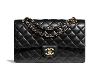 CHANEL CLASSIC LAMPSKIN FLAP MEDIUM HANDBAG