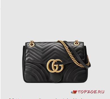 GUCCI GG MARMONT SMALL MATELASSÉ BLACK SIZE26CM - 1