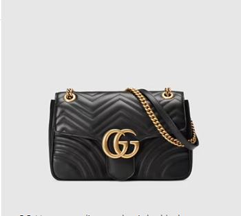 GUCCI GG MARMONT SMALL MATELASSÉ BLACK SIZE26CM