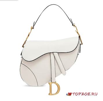 DIOR MINI SADDLE BAG WHITE M0447 SIZE 19.5 CM - 1