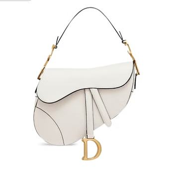 DIOR MINI SADDLE BAG WHITE M0447 SIZE 19.5 CM
