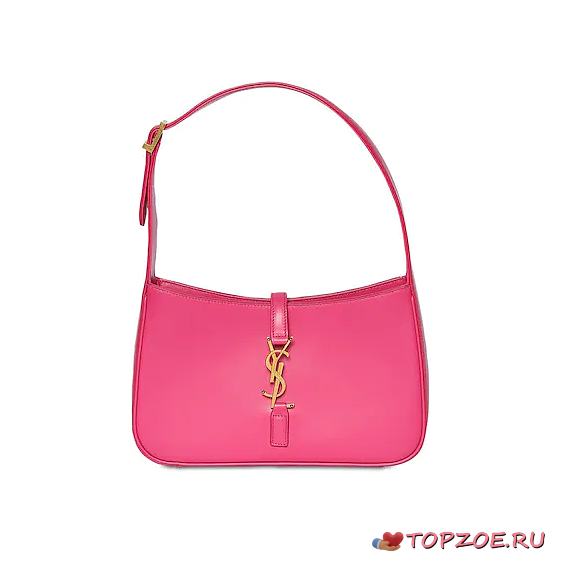 YSL LE 5 À 7 HOBO BAG IN SMOOTH LEATHER PINK 25CM - 1