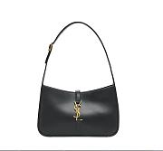 YSL LE 5 À 7 HOBO BAG IN SMOOTH LEATHER BLACK 25CM - 1