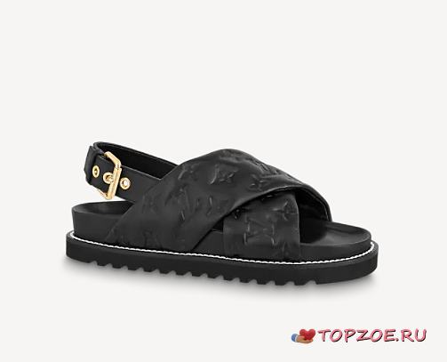 LV PASEO FLAT COMFORT SANDAL BLACK - 1