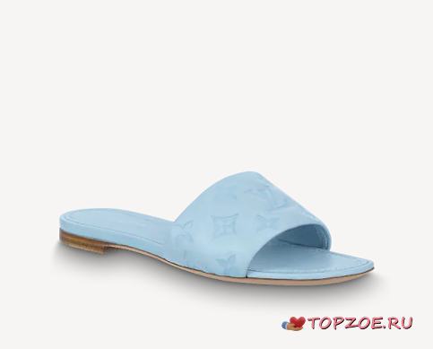 LV REVIVAL FLAT MULE BLUE - 1