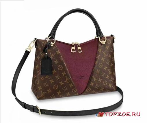 LV V TOTE MM BURGENDY m43951 - 1