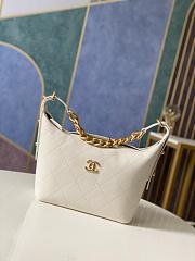 CHANEL CC HOBO BAG CALFSKIN WHITE 28CM - 1