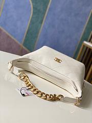 CHANEL CC HOBO BAG CALFSKIN WHITE 28CM - 2