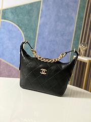 CHANEL CC HOBO BAG CALFSKIN BLACK 28CM - 1