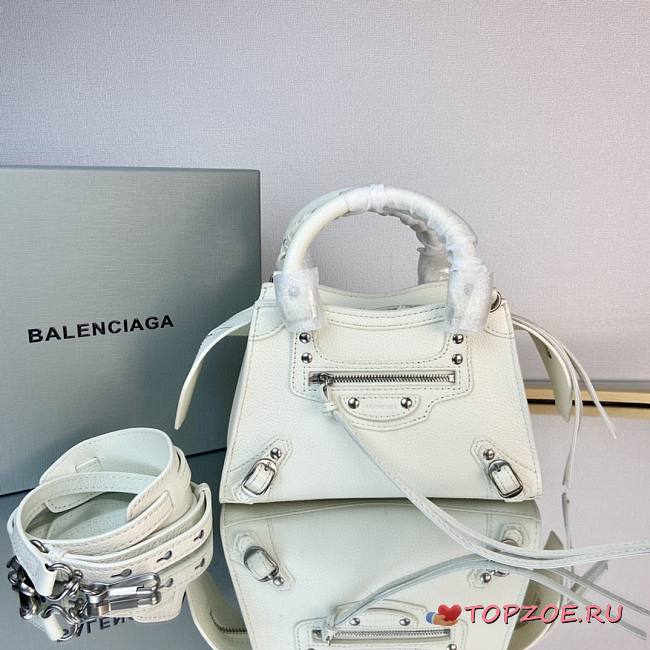 BALENCIAGA MOTORCYCLE MEDIUM BAG WHITE 22CM - 1