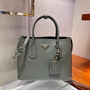 Prada Medium Saffiano Leather Double Grey Bag 33cm - 1