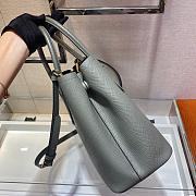 Prada Medium Saffiano Leather Double Grey Bag 33cm - 2