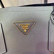 Prada Medium Saffiano Leather Double Grey Bag 33cm - 3