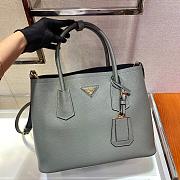 Prada Medium Saffiano Leather Double Grey Bag 33cm - 4