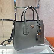 Prada Medium Saffiano Leather Double Grey Bag 33cm - 6
