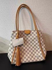 LV NEVERFULL CREAM WHITE CHECKERBOARD FRINGED NEVERFULL 32CM - 1