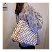 LV NEVERFULL CREAM WHITE CHECKERBOARD FRINGED NEVERFULL 32CM - 3