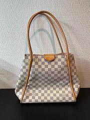 LV NEVERFULL CREAM WHITE CHECKERBOARD FRINGED NEVERFULL 32CM - 5