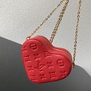LV  Heart on Chain Monogram Red Lambskin 22CM - 5
