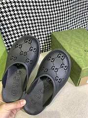 GUCCI PLATFORM PERFORATED G SANDAL BLACK - 6