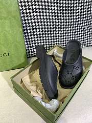 GUCCI PLATFORM PERFORATED G SANDAL BLACK - 5