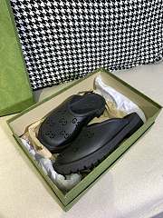 GUCCI PLATFORM PERFORATED G SANDAL BLACK - 3