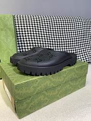 GUCCI PLATFORM PERFORATED G SANDAL BLACK - 2