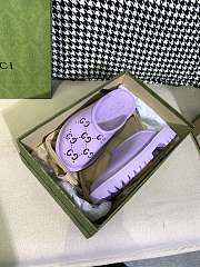 GUCCI PLATFORM PERFORATED G SANDAL PURPLE - 5