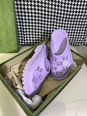 GUCCI PLATFORM PERFORATED G SANDAL PURPLE - 2