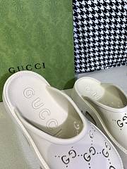 GUCCI PERFORATED G SANDAL WHITE - 3