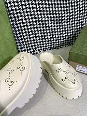 GUCCI PERFORATED G SANDAL WHITE - 5