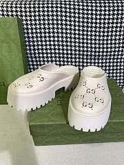 GUCCI PERFORATED G SANDAL WHITE - 4