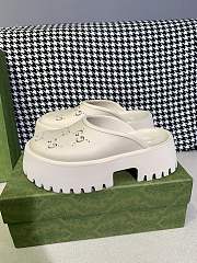 GUCCI PERFORATED G SANDAL WHITE - 2
