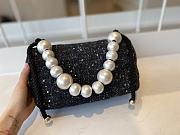 CHANEL Tweed Medium Pearl Handle Flap  - 4
