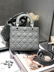 Dior Lady Ultramatte Cannage Calfskin My Abcdior Gray Shoulder Bag 20CM - 5