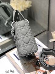 Dior Lady Ultramatte Cannage Calfskin My Abcdior Gray Shoulder Bag 20CM - 3