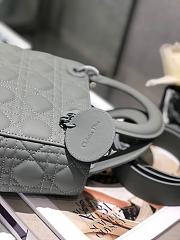 Dior Lady Ultramatte Cannage Calfskin My Abcdior Gray Shoulder Bag 20CM - 2