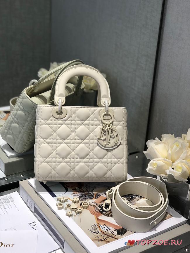 Dior Lady Ultramatte Cannage Calfskin My Abcdior Latte Shoulder Bag 20CM - 1