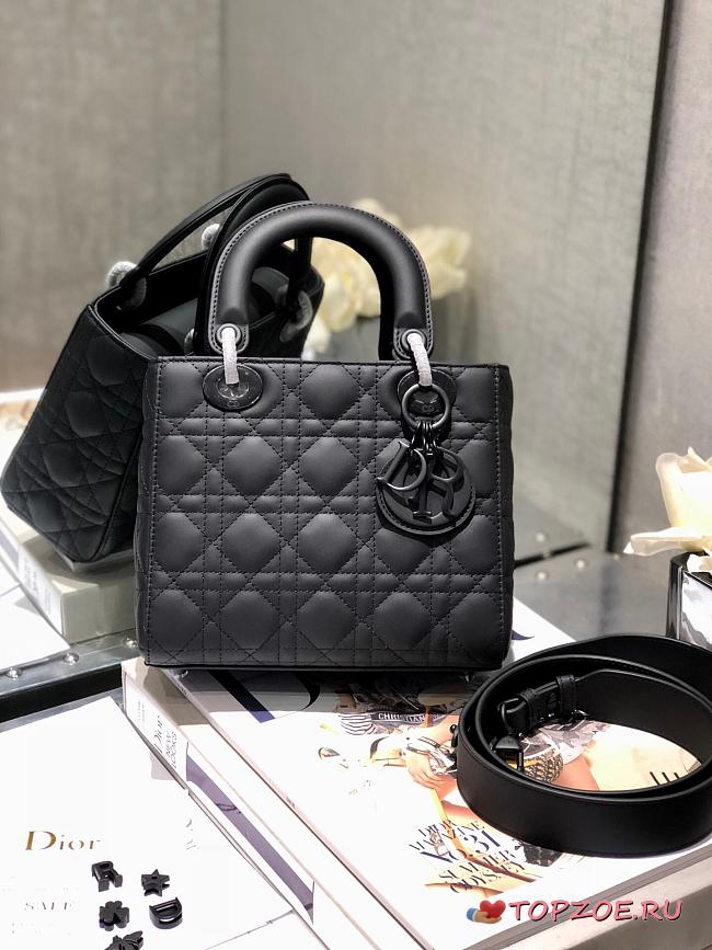 Dior Lady Ultramatte Cannage Calfskin My Abcdior Black Shoulder Bag 20CM - 1