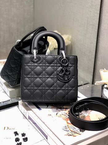 Dior Lady Ultramatte Cannage Calfskin My Abcdior Black Shoulder Bag 20CM