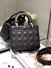 Dior Lady Ultramatte Cannage Calfskin My Abcdior Black Shoulder Bag 20CM - 2